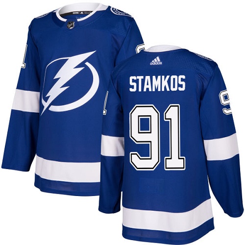 Herren Tampa Bay Lightning Eishockey Trikot Steven Stamkos #91 Authentic Königsblau Heim